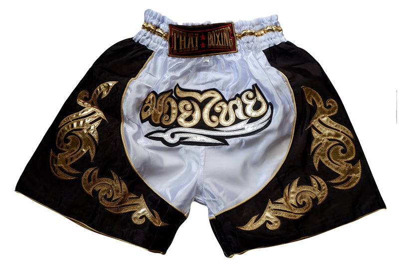 Nakarad Kid Muay Thai Boxing Shorts 2 Years Old - 10 Years Old (White, M)